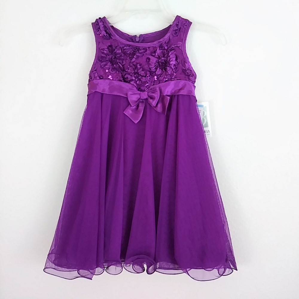 Bonnie Jean Purple sequins gown